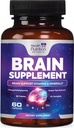 Suplementos cerebrales para la memoria y el foco - Cápsulas nootrópicas Decaffeinadas para la concentración, alerta, apoyo cognitivo - Phosphatidylserine, DMAE, salud cerebral Vitaminas B6 C E Zinc - 60 cápsulas