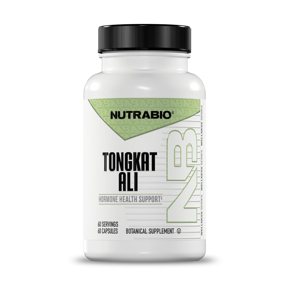NutraBio Tongkat Ali Longjack 100 Suplemento - Apoyo Natural para Masa muscular, Fuerza, Rendimiento- Longjack Tongkat Ali para Hombres- 200 mg por cápsula, 60 Servimientos