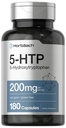 Horbäach 5HTP 200mg Suplemento TEN 180 Capsules TENIDO 5 Hydroxytryptophan TEN Griffonia Simplicifolia TEN Extra Strength ANTE Non-GMO, Gluten Free