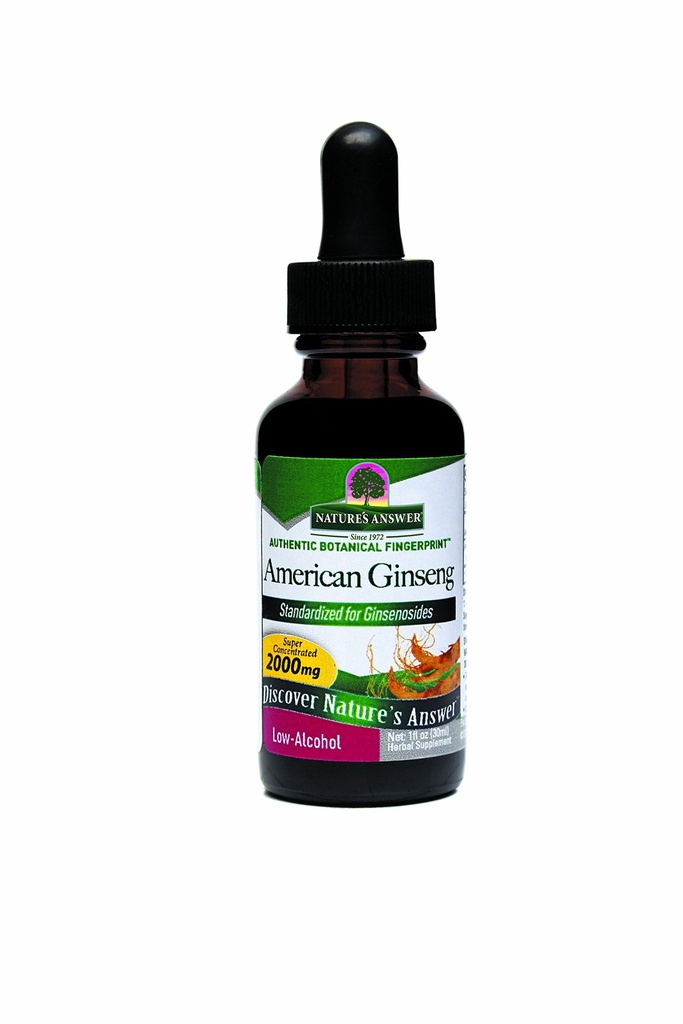 Respuesta de la naturaleza American Gingseng Root Suplemento con alcohol orgánico, 1-Fluid Ounce Silencio Immune Apoyo Silencio promueve la función cognitiva ¦