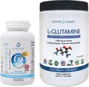 Eniva L-Glutamina Powder, 1.1-Pound y Omega-3 Fish Oil (60 caps)