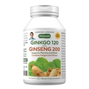 ANDREW LESSMAN Ginkgo 120 Plus Ginseng 200mg - 30 Capsules - Standardized Extract Blend to Support Brain, Memory and Cognitive Function. Adaptogen, Combats Stress and Fatigue. No Additives
