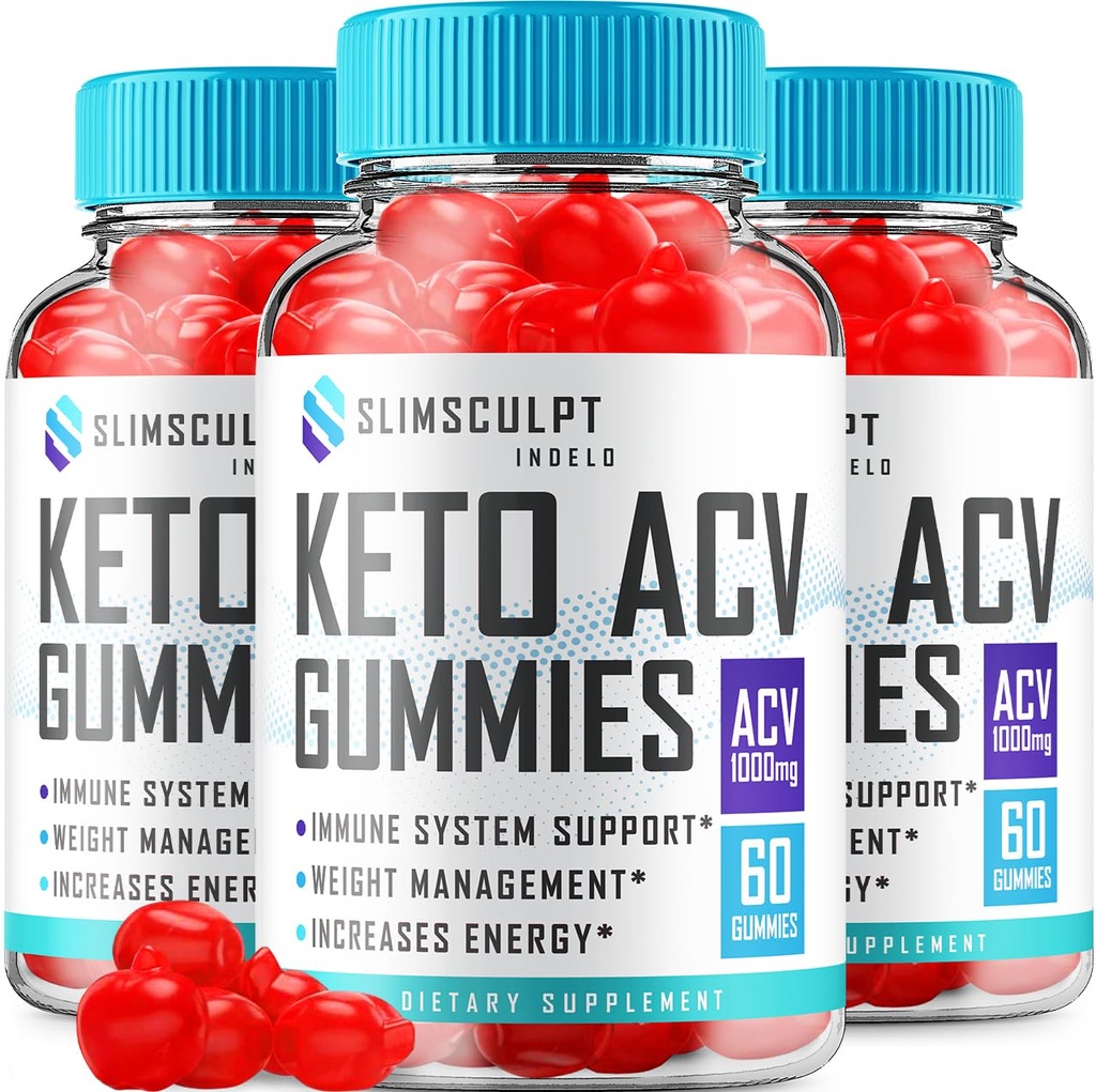 (3 Pack) Slimsculpt Keto ACV Gummies - Advanced Formula Slim Sculpt Keto Plus ACV Gummies Apple Cider Vinegar Keto Slimsculpt ACV Gummies Suplemento dietético Comentarios Hombre Mujeres (180 Gummies)
