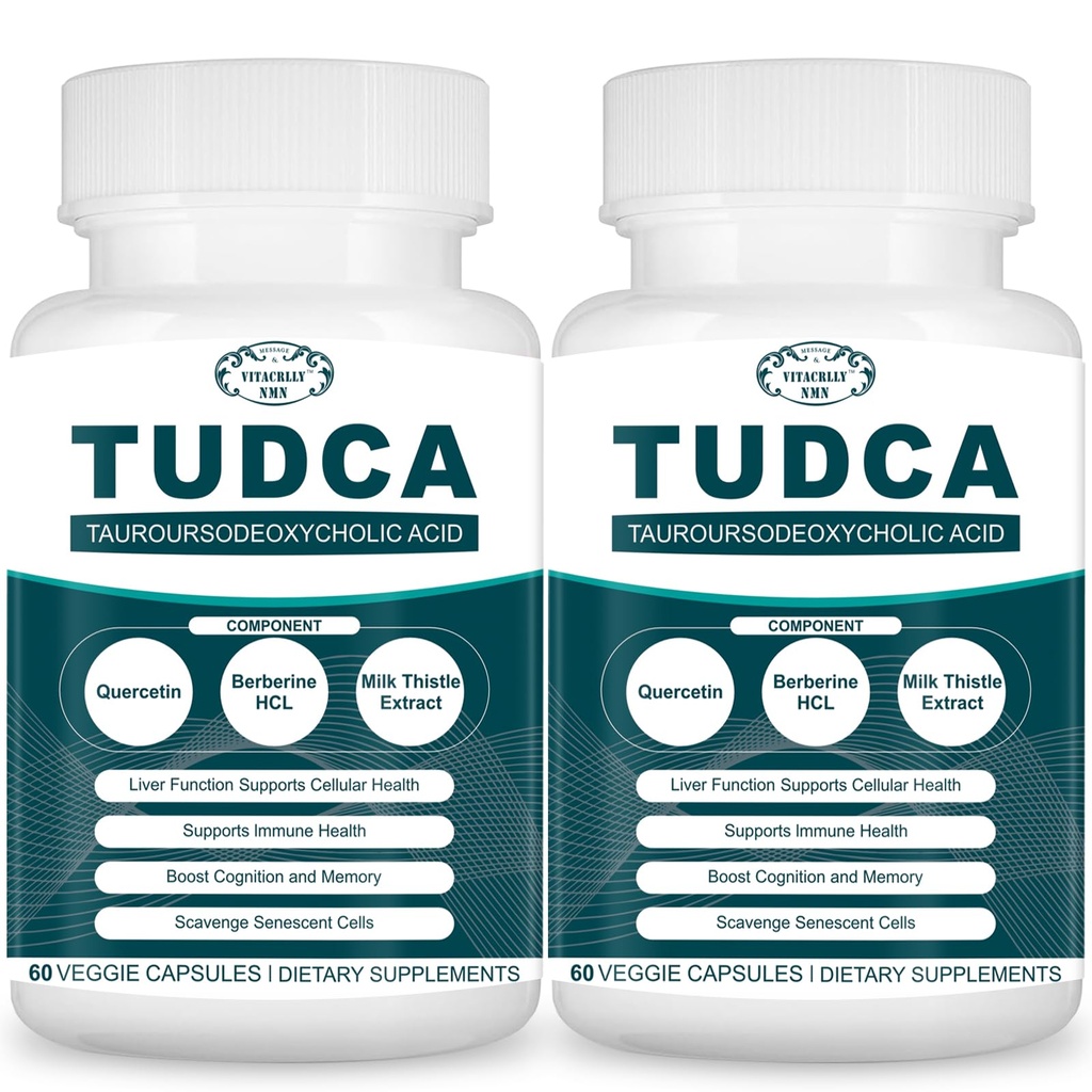 2200MG TUDCA Suplementos - Bile Salts Suplemento Complejo para Detox Liver &amp; Cleanse, Gallbladder Cleanse, Digestive Health 120 Capsules
