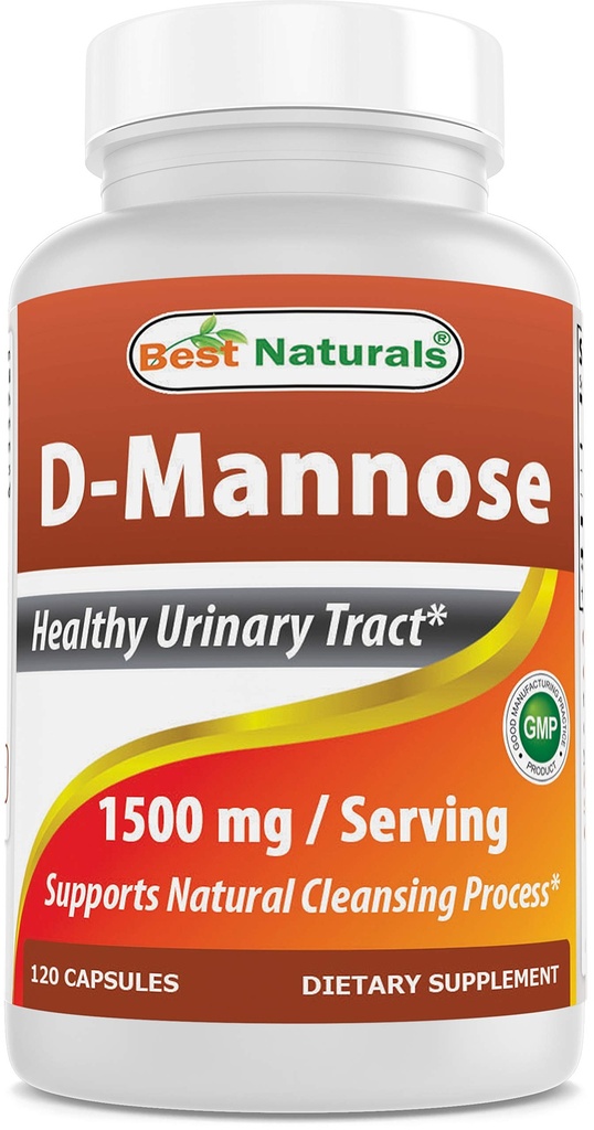Best Naturals D-Mannose Capsules - Urinary Tract Cleanse Suplemento 1500mg/Serving - 120 Conde