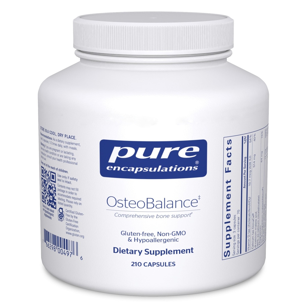 Encapsulaciones puras OsteoBalance ← Suplemento hipoalergénico para promover la absorción del calcio y la mejora de la mineralización sana de los huesos*