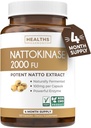 Salud Armonía Nattokinase 2000 FU (No-GMO) Potente suplemento de Nattokinasa Hecho de soya naturalmente fermentada - (4 mes de suministro) 120 Vegan Natto Capsules