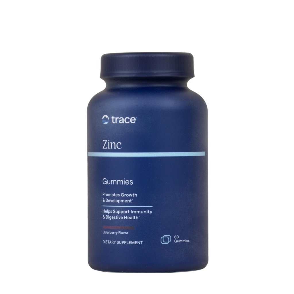 Trace Minerals Zinc - Zinc Gummy Suplemento para el Desarrollo Saludable &amp; Apoyo Inmunitario - Digestión &amp; Metabolismo - Gummy Infantil - Gelatin-Free &amp; Vegan - Elderberry Flavor - 60 Cuenta (30 Servimientos)