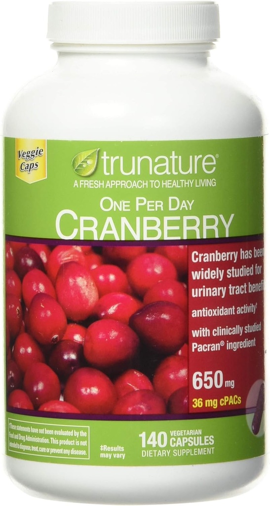trunature Cranberry 650 mg, 140 cápsulas vegetarianas