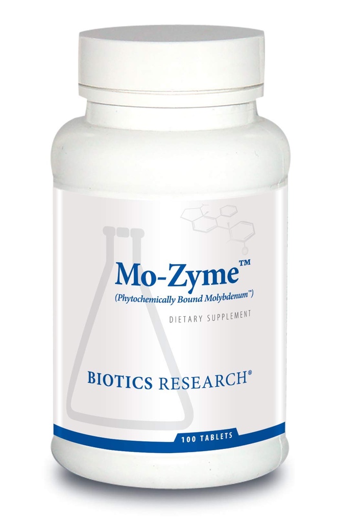 Biotics Research Mo-Zyme Molybdenum 50 microgramos, soporte para hígado, desintoxicación, elemento esencial del rastro, metabolismo saludable, antioxidante Soporte 100 tabletas