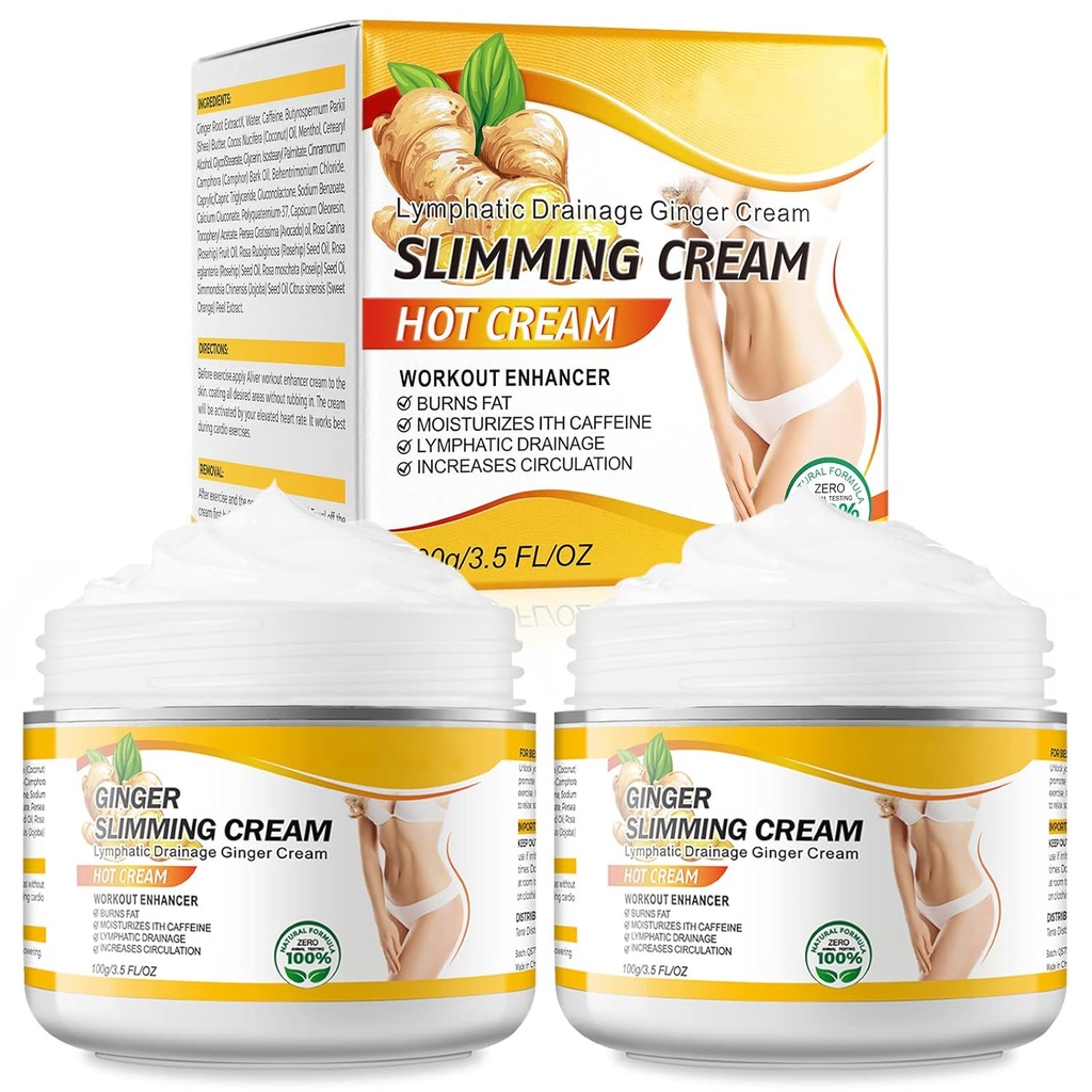 2PCS VOGSIG Crema de adelgazamiento de jengibre - Anti celulitis, quema grasa, apriete " hidratante " , 1oz cada uno