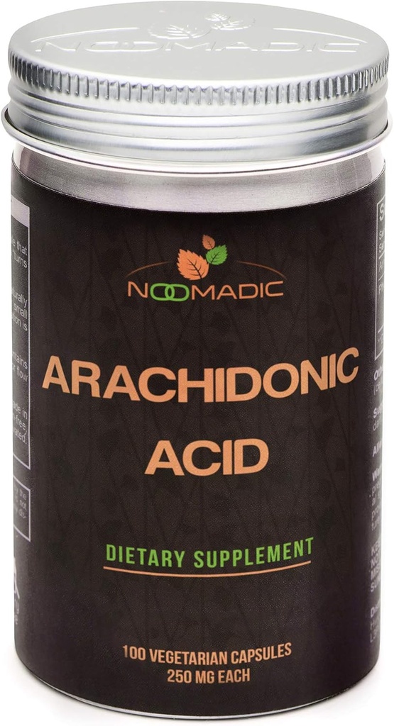 Ácido araquidonico (AA o ARA), 100 cápsulas vivieron 250mg Cada uno, puede mejorar la masa muscular magra, potencia de salida y fuerza.