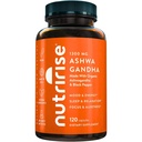 NutriRise Organic Ashwagandha Root Capsules with Black Pepper, 1300mg, Natural Stress & Mood, Thyroid, and Immune Support Suplemento, Clarity, Focus &amp; Energy, Gluten Free, 120 Count