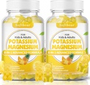 softbear Gummies de Potasio para Adultos, Suplemento de Magnesio de Potasio Libre de Azúcar con Vitamina B6 CoQ10 para Cánceres de Musculo Vegan Pineapple Flavor 120 Gummies