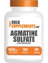 BulkSupplements.com Agmatine Sulfate Capsules - Nitric Oxide Supplement, Agmatine Supplement - Gluten Free, 2 cápsulas por Serving, 180 Conde (Pack of 1)