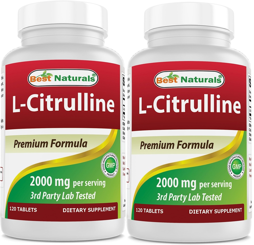 Best Naturals L-Citrulline 2000mg/Serving - Non-GMO - Gluten Free - 120 Tablets (120 Cuenta (Pack of 2))