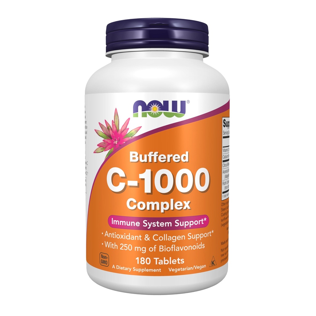 AHORA Suplementos Alimentarios, Complejo Vitamina C-1000 con 250 mg de Bioflavonoides, Protección de Antioxidantes*, 180 Tabletas