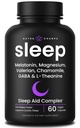 NutraChamps 10-in-1 Asistencia natural para el sueño para adultos - Melatonina, Lemon Balm 1000mg, Chamomile 400mg, Valerian Root 600mg, L Theanine, L Tryptophan, GABA, Magnesium Sleep Aid