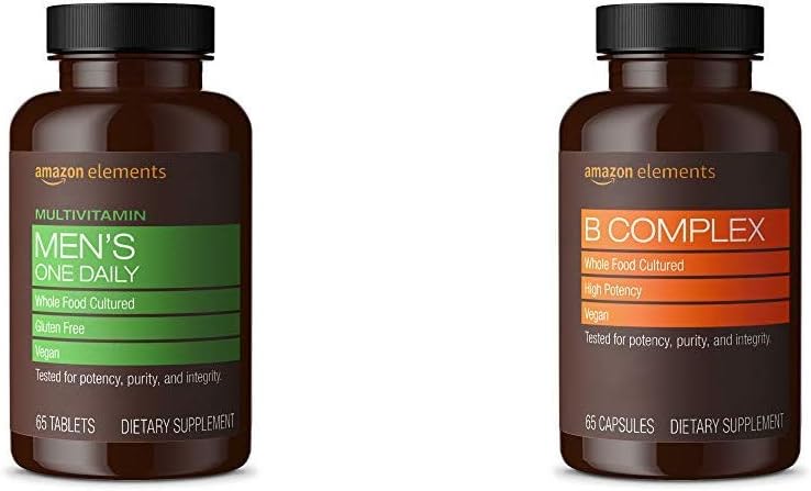 Amazon Elementos Hombres One Daily Multivitamin (65 Tablets) y Amazon Elementos B Complejo (65 cápsulas)