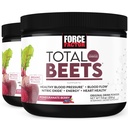 Factor de fuerza Beta de remolacha Total Powder mix Superfood con nitratos para soportar la circulación, óxido nítrico, energía, resistencia y resistencia, suplemento cardiovascular de salud cardíaca, 60 servidos, 2-Pack
