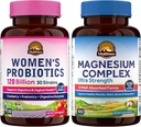Vitalitown Magnesium + Probiotic Bundle (Pack of 2) TEN 10-in-1 Magnesium Complex " Women’s Probiotics 120 Billion CFUs TEN 90 Magnesium Caps " 30 Probiotic Caps