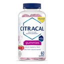 Citracal Calcio Gummies, Suplemento Calcio con Vitamina D3, Apoyo a la Salud de los Huesos, para Edades 12+, Sabor de Fresa Natural, 60 Cuenta