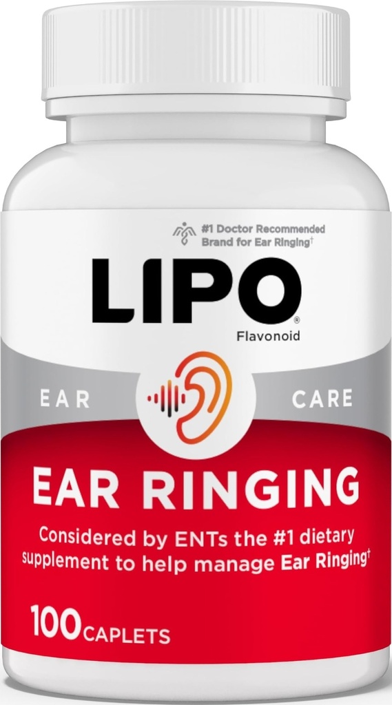 LIPO Ear Ringing Support, Lemon Bioflavonoid Complex, 100 Caplets