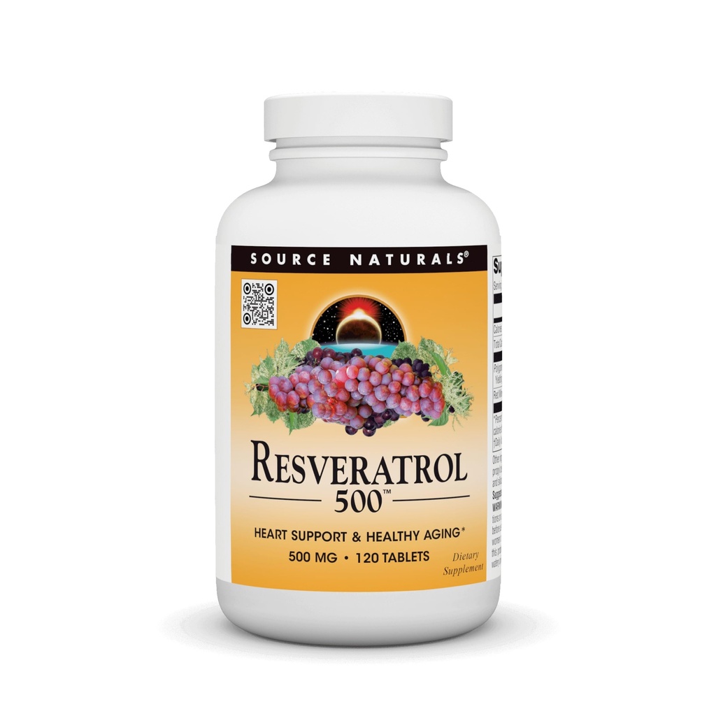 Fuente Naturals Resveratrol 500, Heart Support " Healthy Aging*, 500 mg - 120 Tablets