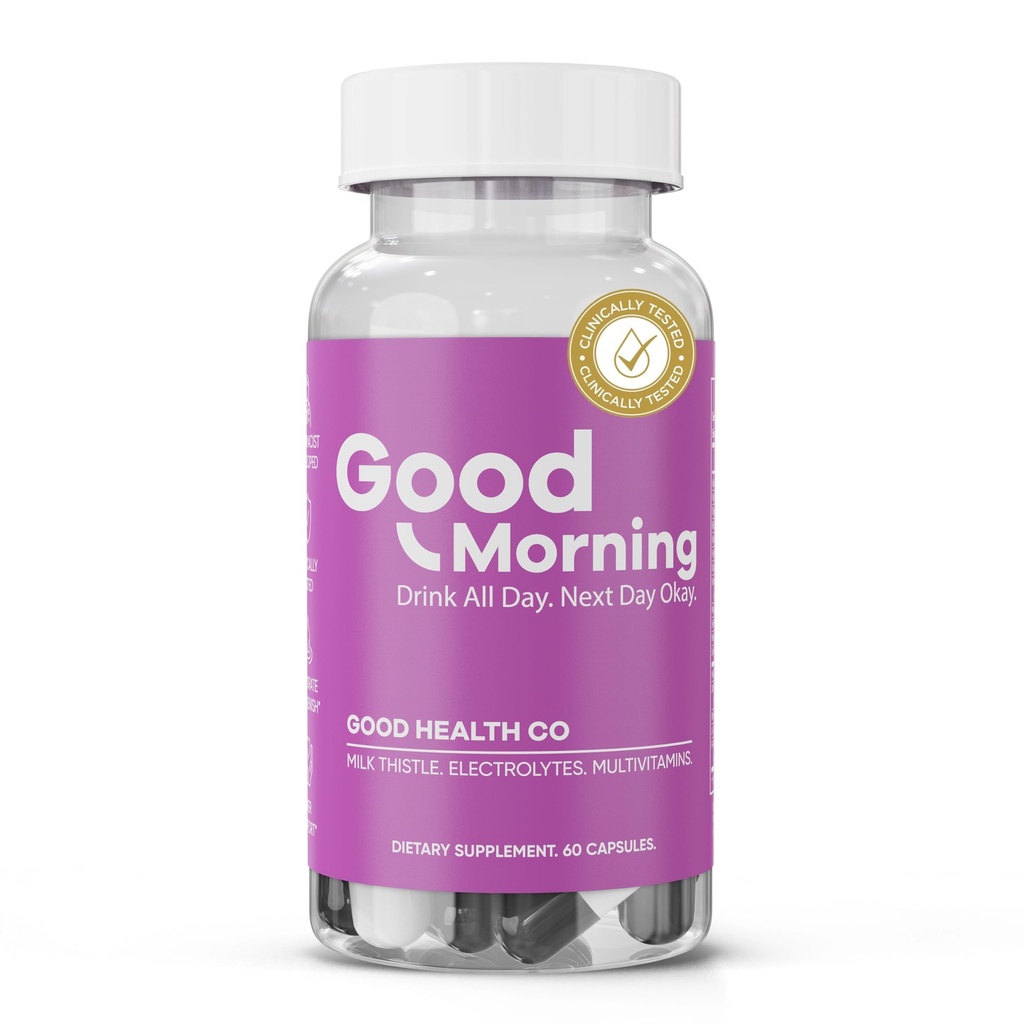 Píldoras de resaca de buenos días TEN 88.89% Eficacia en la prevención de resaca en el ensayo clínico TENIDO Después de la ayuda al alcohol con DHM, Milk Thistle y Electrolytes para ayudarle a participar inteligente. Salud.