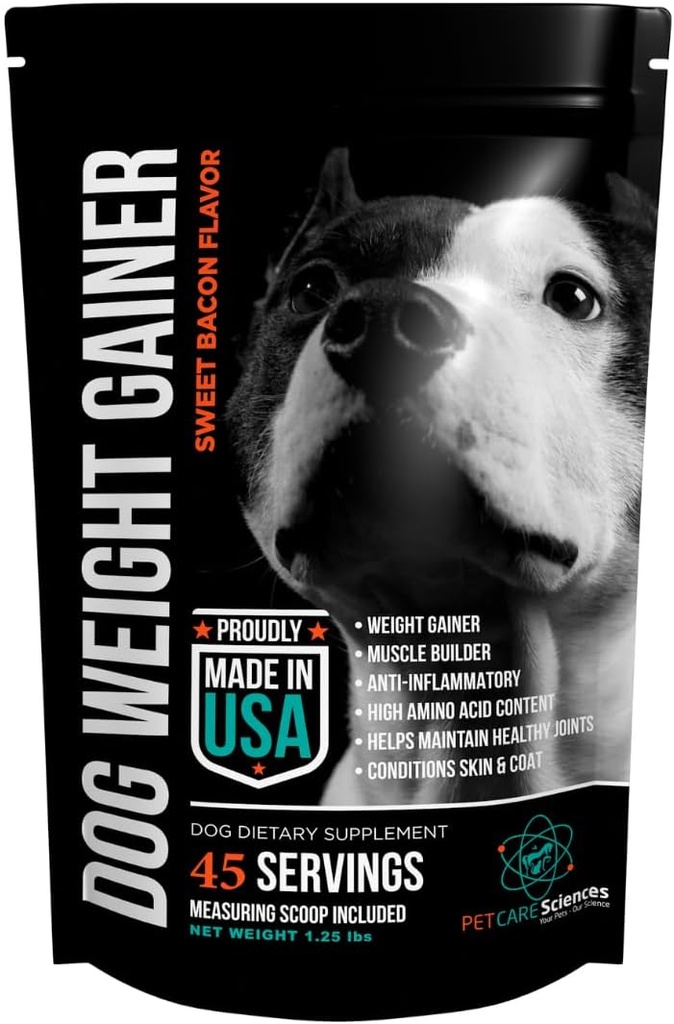 Aproximadamente 45 Serviciones de Gainer de Peso Perro - Suplementos de Ganancia de Peso para Perros - Constructor de Musculo Canino y Perro - Hecho en EE.UU.