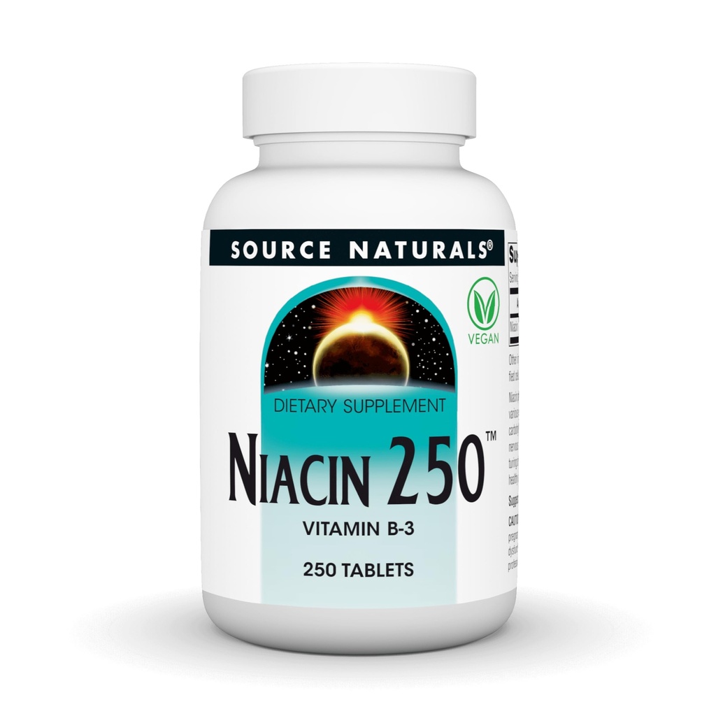 Fuente Natural Niacin 250n Vitamina B-3-250 Cuadros
