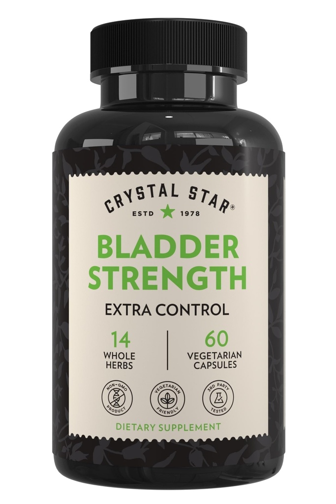 Cristal Star Bladder Strength (60 Capsules) – Herbal Urinary Tract Health and Extra Strength Bladder Control Suplemento, Extracto de Cranberry, Pumpkin Seed Extract, Plantain and Wild Yam Root, Non-GMO