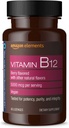Elementos de Amazon Vitamina B12 Metilcobalamina 5000 mcg - Producción de Energía Normal y Metabolismo, Apoyo al Sistema Inmunitario - 2 Mes de Suministro, Berry Flavored Lozenges, 65 Conde (Pack of 1)