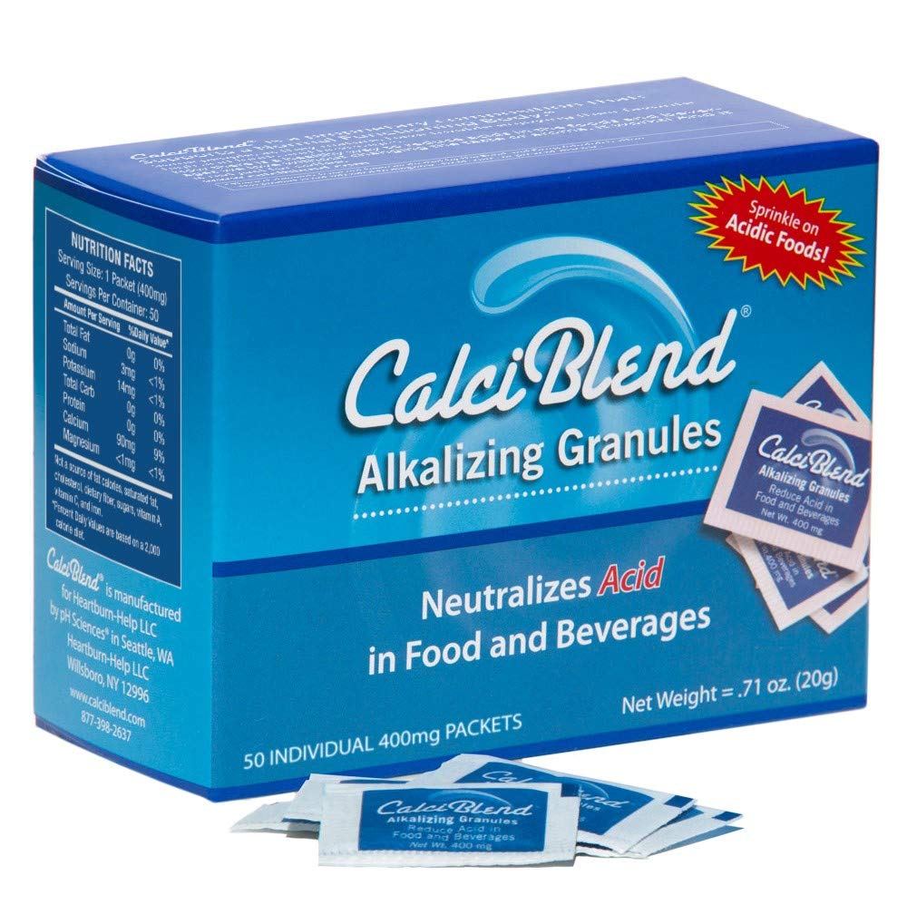 Alkalizing Granules 50 Pack Box - Food & Beverage Acid Reducer - Promueve la salud digestiva y urinaria, Restores Electrolytes, Aids pH Balance - All-Natural, Sugar &amp; Calorie Gratis