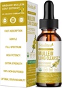 Mullein Drops for Lungs-Lymphatic gotas de drenaje - Lung Detox para fumadores-5-en-1 Extracto Herbal Líquido-Mullein Leaf-Lung Cleanse-Respiratory Health Support-Non-GMO, Vegetarian-2 Fl Oz
