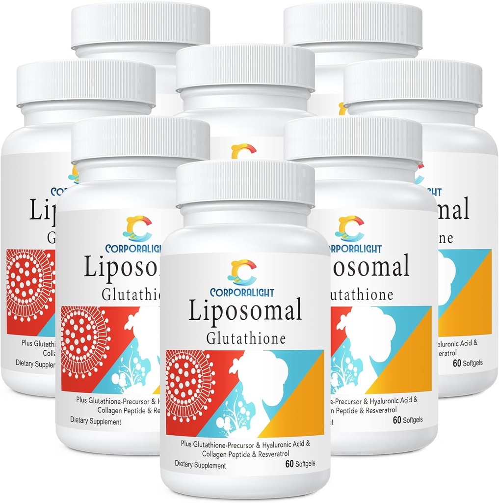 Liposomal Glutathione Softgels, Ausorción Mejorada - Entrega Liposomal, Forma activa L-Glutathione, Celular, Función Inmune " Detox Hígado, Rico en Fórmula Antioxidante, Gluten Free, 480 Softgels
