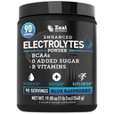 Zeal Naturals Electrolyte Powder Recovery Drink (90 Servings ← Blue Raspberry) w 0 Sugar +BCAAs +B-Vitamins Electrolyte Suplemento w Potassium Zinc &amp; Magnesium for Hydration - Keto Electrolytes