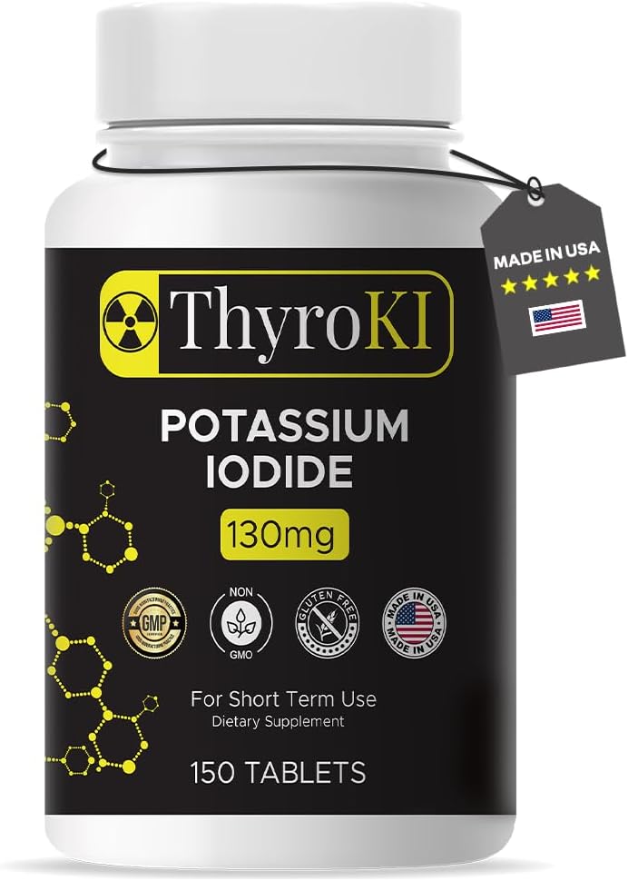 Premium Potassium Iodide Tablets 130 mg – Tiroid Support & Respiratory Health – YODO Naciente KI Pills ¦ Fast-Dissolving Emergency Survival Iodine Supplement ← Non-GMO Silencio 150 Tablets  Made in USA