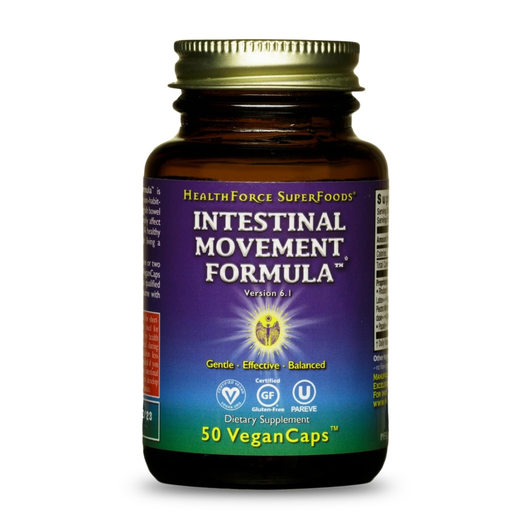 SUPERFOODOS DE HEALTHFORCE Movimiento Intestinal Fórmula - Apoyos Laxantes Naturales Regularidad del Tazón - Digestión All-Natural Suplemento de Apoyo Estreñimiento - Gluten-Free &amp; Vegan - 50 Caps
