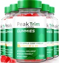 (5 Pack) PeakTrim Keto Gummies, PeakTrim Keto ACV Gummies, All Natural Keto Gummy, Apple Cider Vinegar 1000MG, Maximum Strength Weight Loss Suplemento de Apoyo a la Fitness, Revisión (300 Gummies)