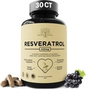 Quercetina &amp; Resveratrol Suplemento con semillas de uva - 425mg Herbal Antioxidante " Wellness Support – Polyphenols " Nutrient Blend for General Health, 30Ct