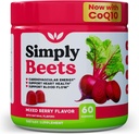 Gummies de remolacha con Oxido Nitrico CoQ10 " Energy Support-Non-GMO Beetroot Powder " Grape Seed Extract- Natural Mixed Berry Flavor-60 Count