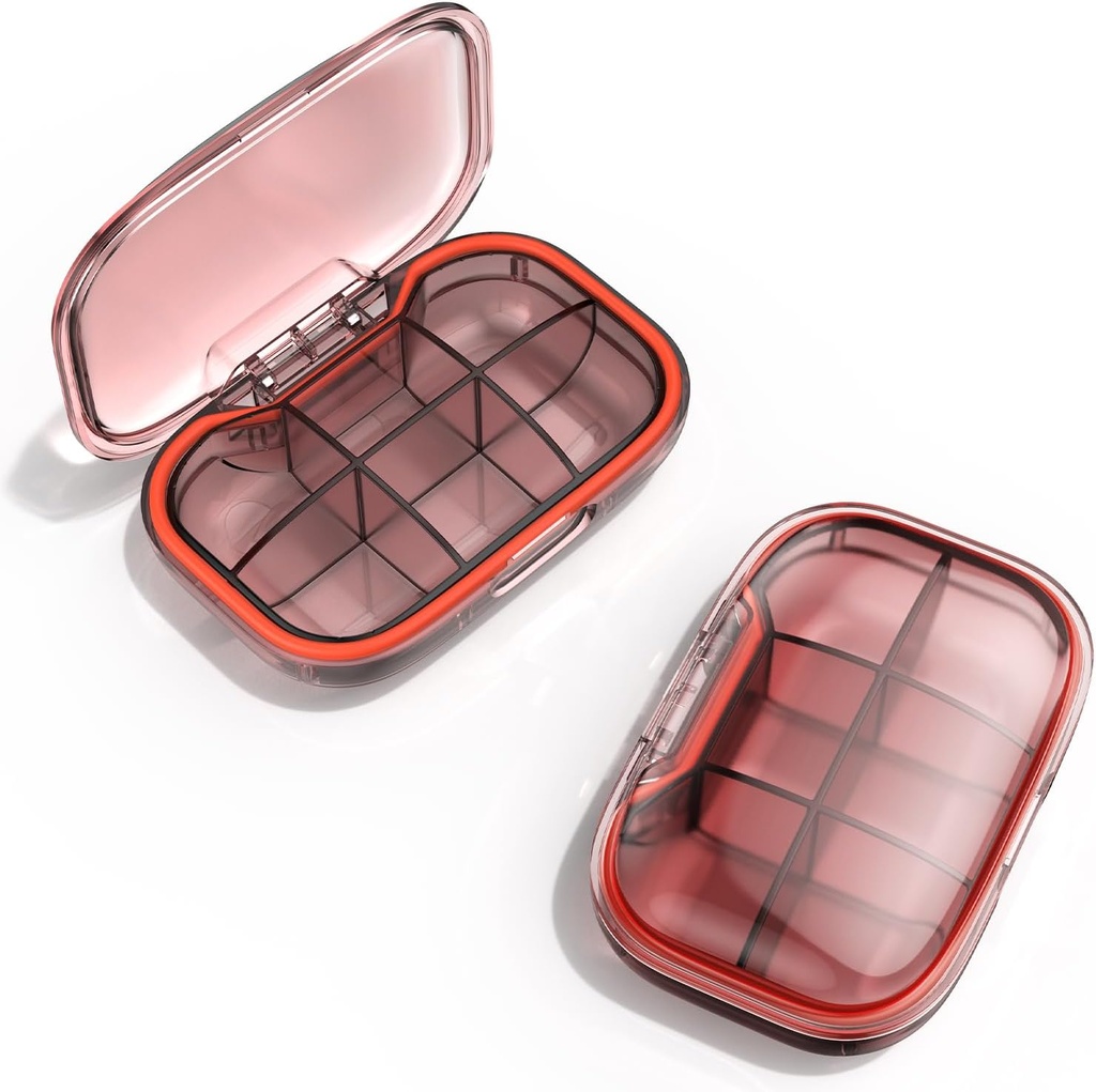 6 Caja de Píldora de Píldoras de Compartimiento, Caja de Píldora de Moistura, Caja de Píldora Pequeña para Púrpura de Bolsillo, Caja de Vitamina de Medicina Portátil, Caja de Petróleo de Pesca, Caja de Suplemento
