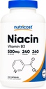 Nutricost Niacin (Vitamin B3) 500mg, 240 cápsulas - con Flushing, Non-GMO, Gluten Free