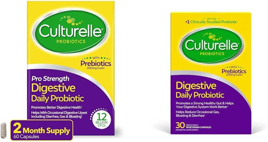 Cultura Pro Strength Daily Probiotic Digestive Health Capsules 60 Contar diariamente Probiotic Capsules Digestive Health 30 Con