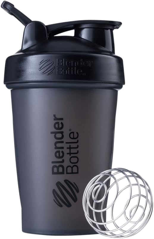 BlenderBottle Classic Shaker Bottle Perfecto para Protein Shakes y Pre Workout, 20-Once, Negro