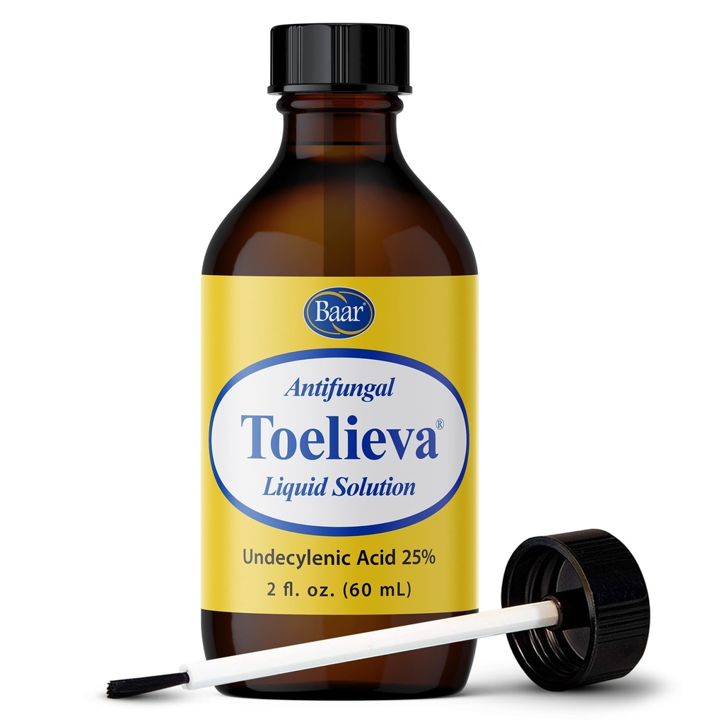 Productos Baar - Solución líquida antifúngica de Toelieva - 25% Ácido no decilénico, aceite de oliva orgánico, extracto de semilla de pomelo - máxima fuerza - lucha hongos bajo " Alrededor de uñas - 2 oz