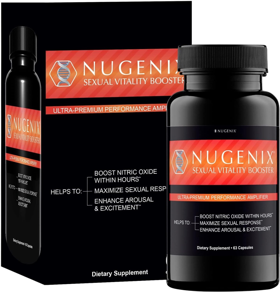 Nugenix Sexual Vitality Booster - Ultra Premium Performance Amplificador para Hombre - Nitric Oxide Suplemento, 63 cápsulas