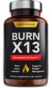 Vitamin Bounty Advanced Thermogenic Fat Burner for Men &amp; Women - Burn X13 Weight Loss Suplemento con 13 potentes ingredientes - Metabolism Booster, Energy &amp; Appetite Control - 60 cápsulas