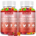 Calcium Citrate Gummies - 1200mg Calcium Gummies with Magnesium Zinc Vitamin D3,K2, B6, B12 for Bone, Muscle, Joints, Immune Support, High Absorption Calcium Supplements for Women &amp; Men 2 Packs